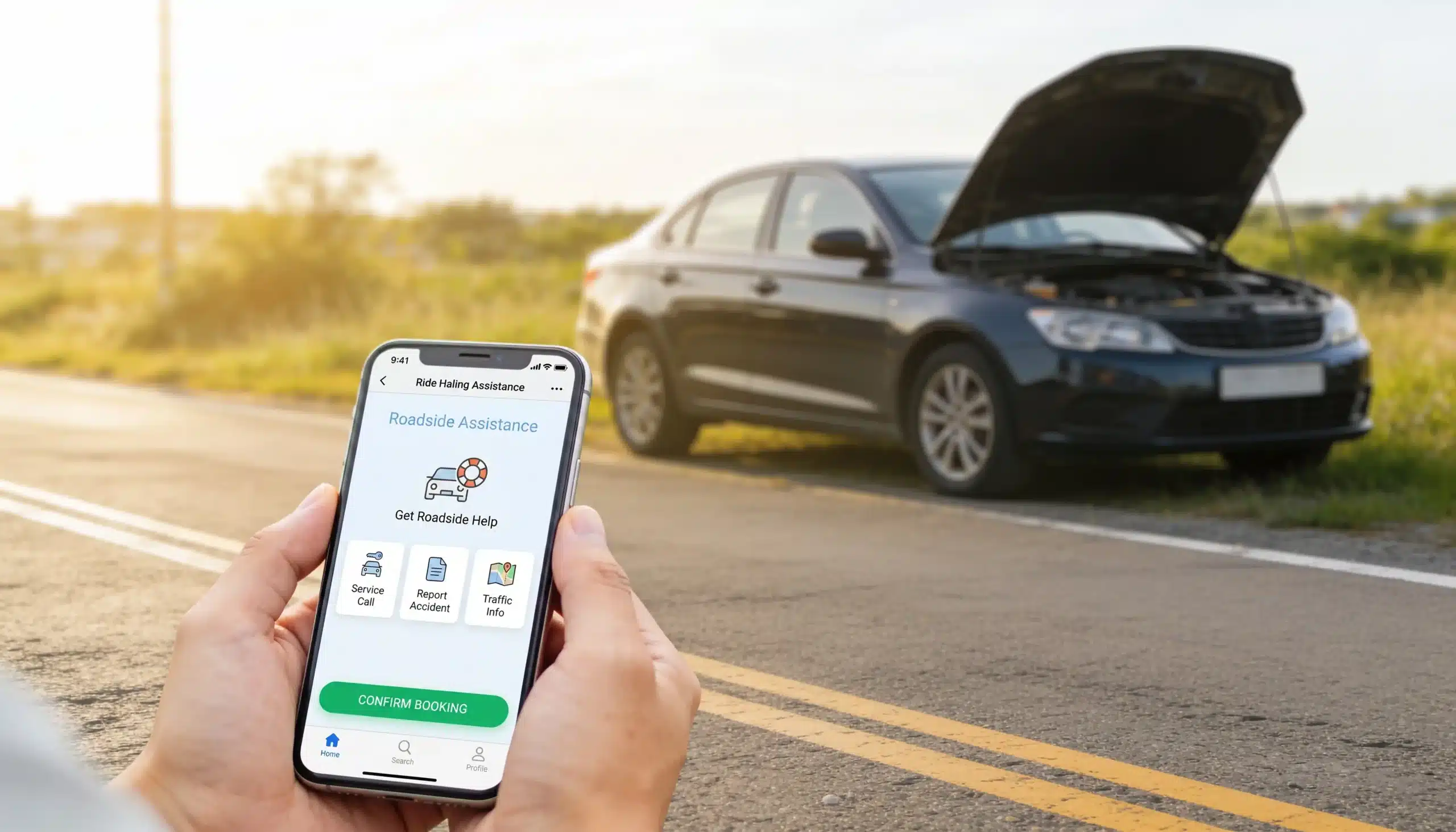 GEICO roadside assistance in Connecticut providing towing, flat tire, and battery services
